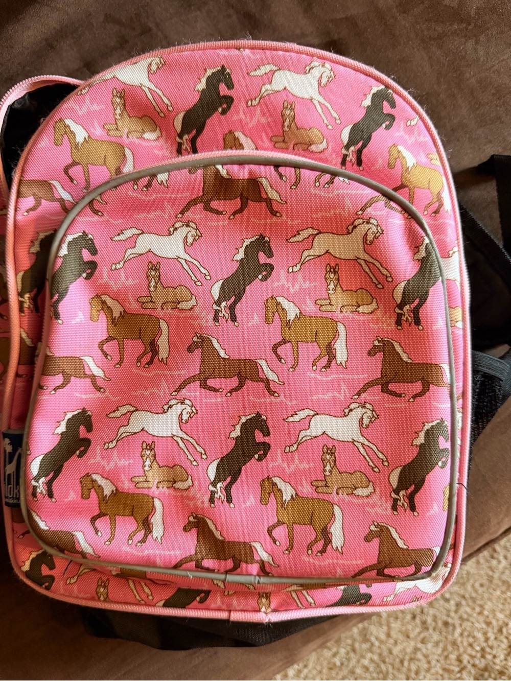 Pink Horse Print Backpack